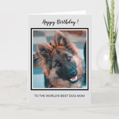 Happy Birthday Worlds Best Dog Mom Cute Dog Photo Card
