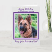 Happy Birthday Worlds Best Dog Mom Purpl Pet Photo Card | Zazzle