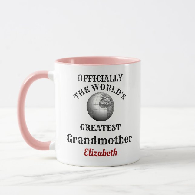 Happy Birthday World's Best Grandmother Add Name Mug (Left)