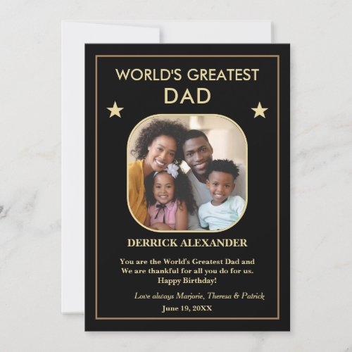Happy Birthday World's Greatest Dad Photo Card