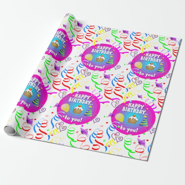 Happy Birthday Wrapping Paper (Unrolled)