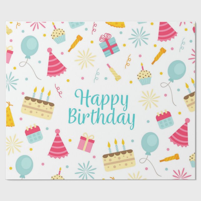 Happy Birthday Wrapping Paper (Flat)