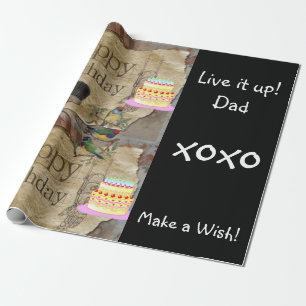 Happy Birthday Wrapping Paper Construction Tools