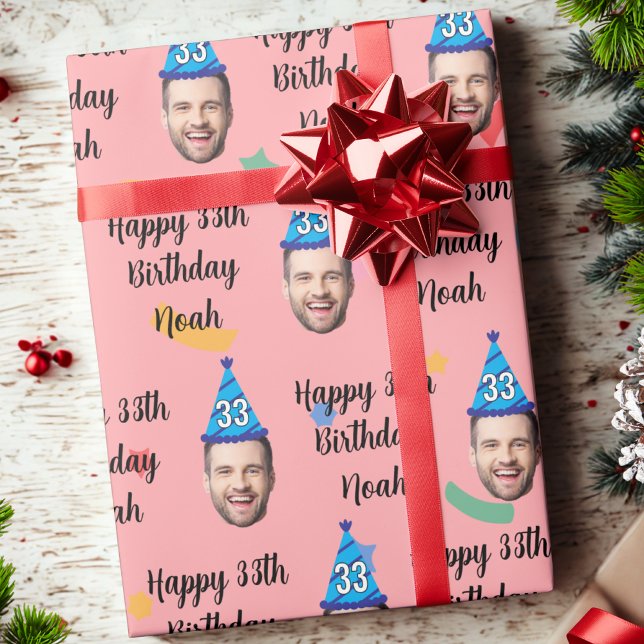 Happy Birthday Wrapping Paper, Custom Birthday Red Wrapping Paper (Creator Uploaded)