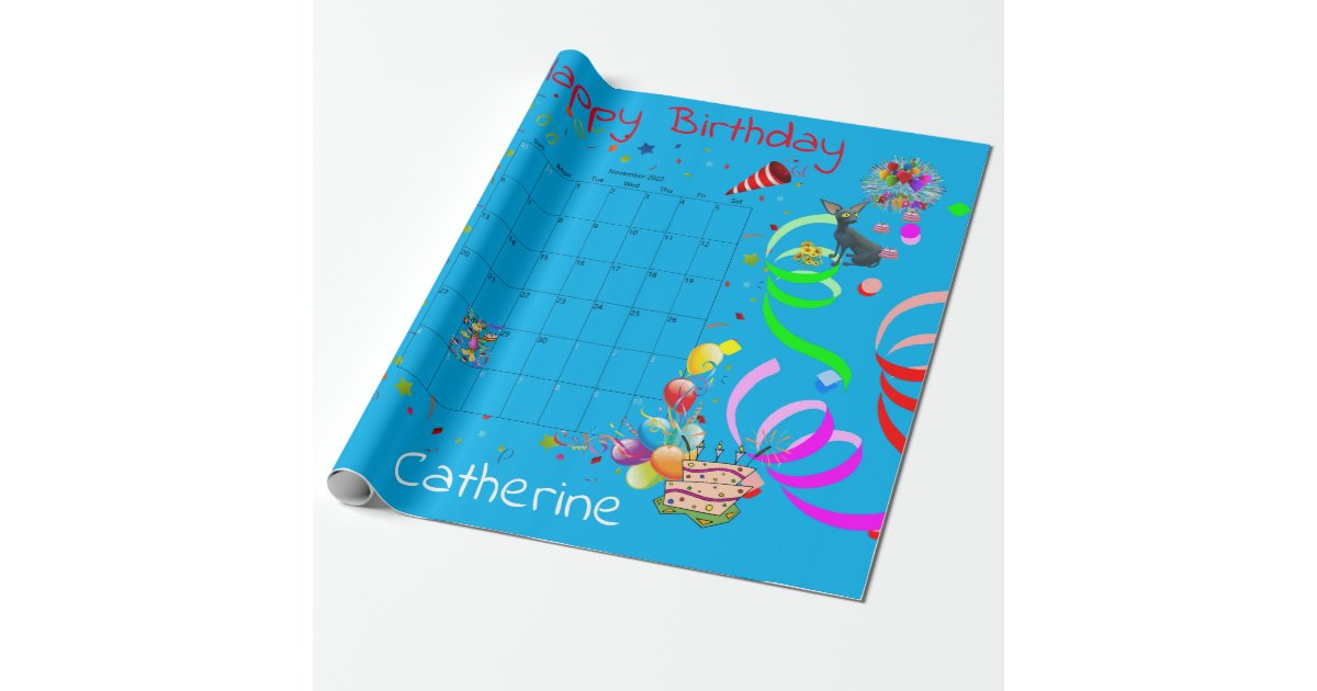 Happy Birthday Wrapping Paper November 2022 | Zazzle