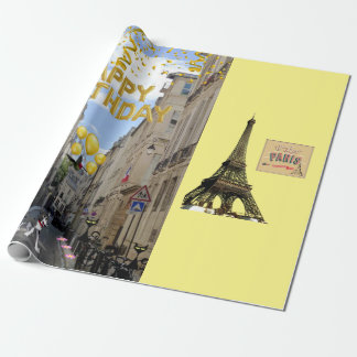 Happy Birthday Wrapping Paper Paris France