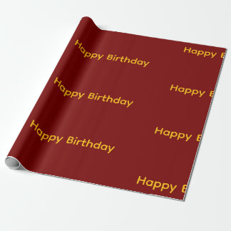 Happy Birthday Wrapping Paper ( Red & Yellow )