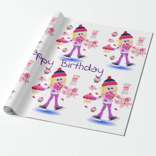 Happy Birthday Wrapping Paper Wacky Girl | Zazzle.com