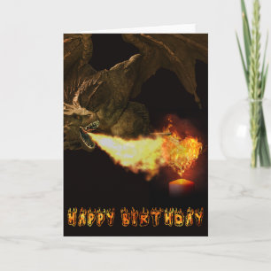 Happy Birthday Wyvern Dragon Lover Fire Card