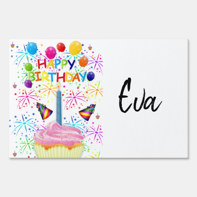 Happy Birthday Yard Sign (Back)