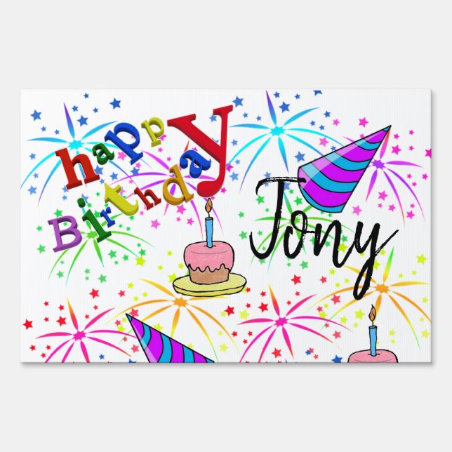 Happy Birthday Yard Sign (Back)