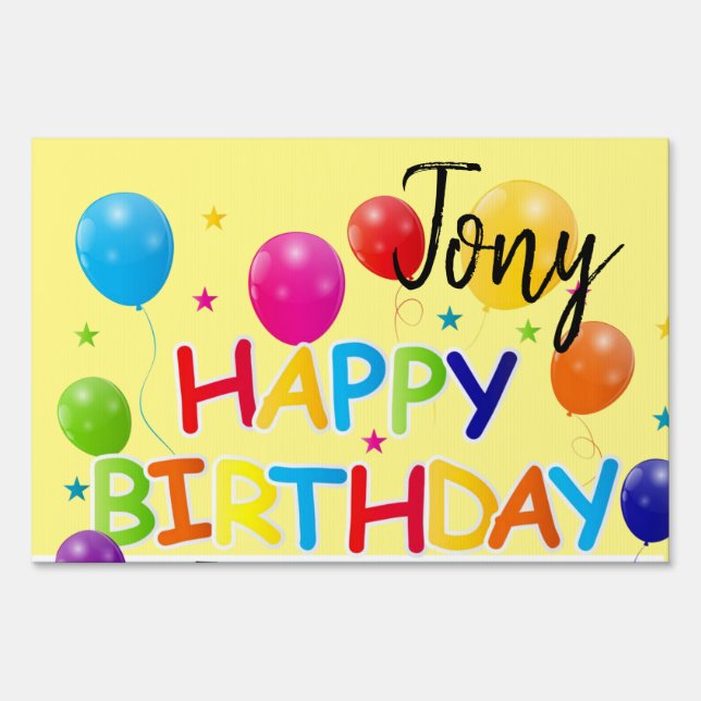 Happy Birthday Yard Sign (Front)