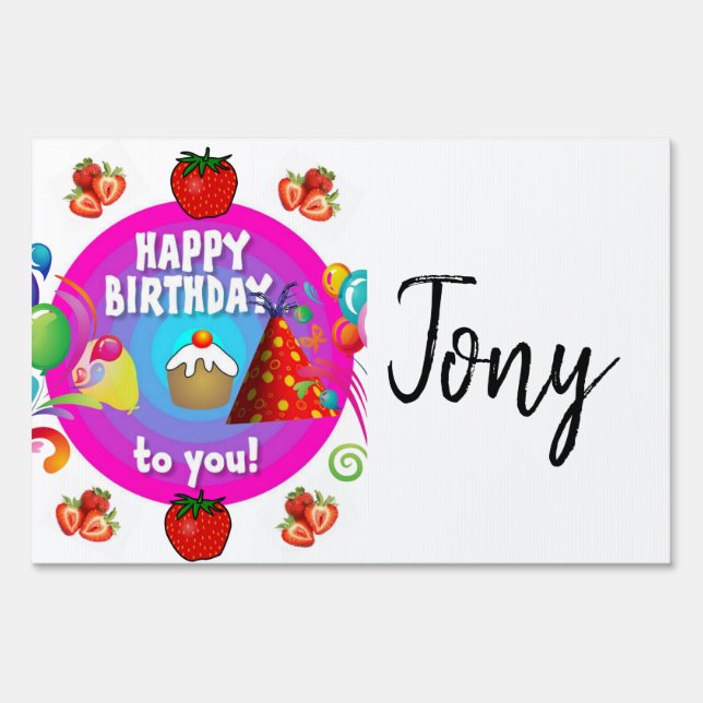 Happy Birthday Yard Sign (Back)