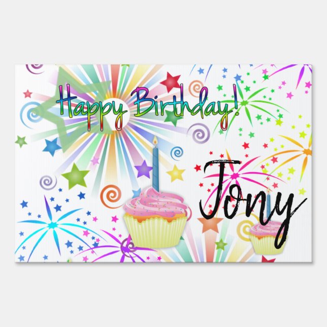 Happy Birthday Yard Sign (Back)