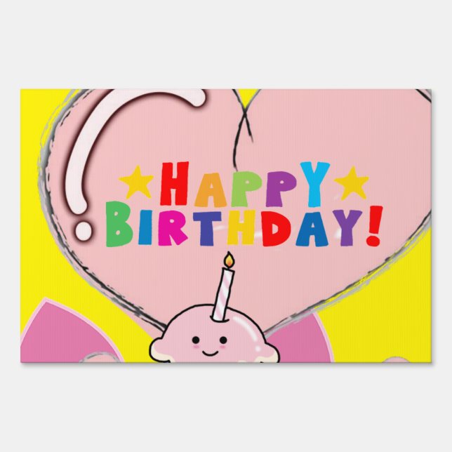 Happy Birthday Yard Sign (Back)
