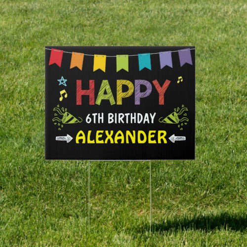 Happy Birthday Yard Sign _ Birthday Lawn Sign