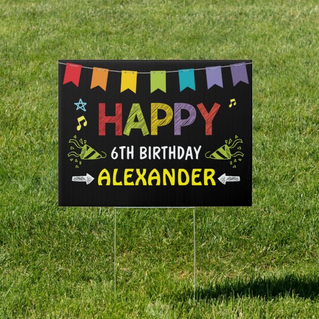 Happy Birthday Yard Sign - Birthday Lawn Sign (Insitu)