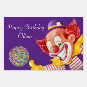 Happy Birthday Yard Sign Clown