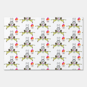 Happy Birthday Yard Sign Cow Cupcake