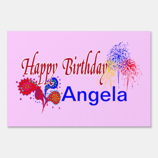 Happy Birthday Yard Sign Personalized (Front)