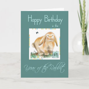 Happy Birthday-Year of Rabbit/Hare Card