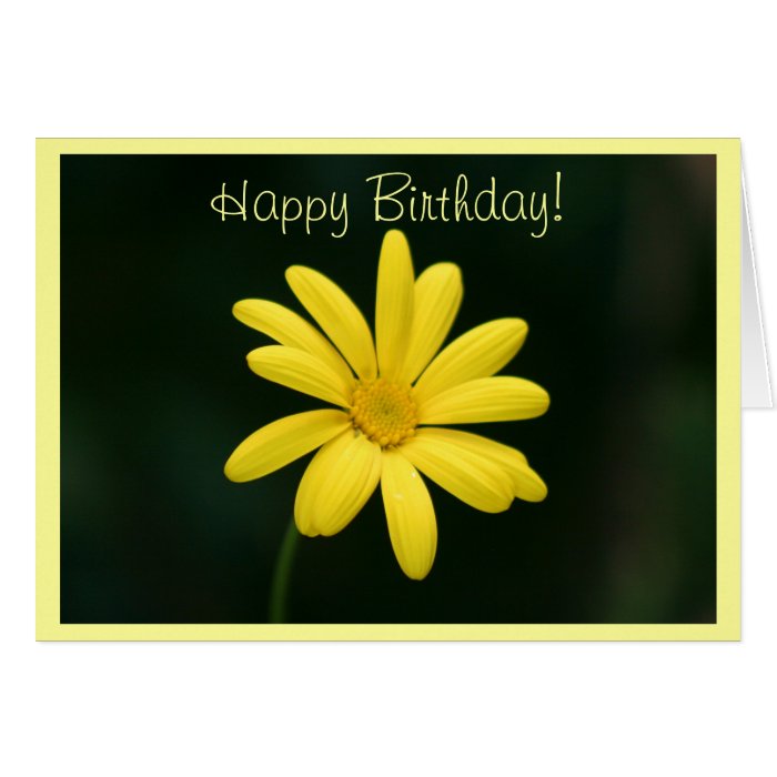 Happy Birthday Yellow Daisy greeting card