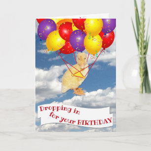Happy Birthday Yellow Duckling Colorful Balloons Card