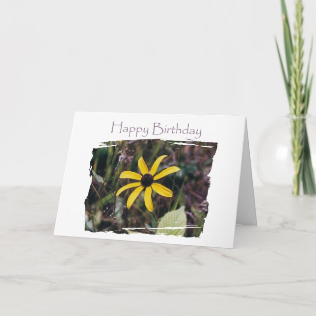 Happy Birthday Yellow Flower for Friend Card (Front)