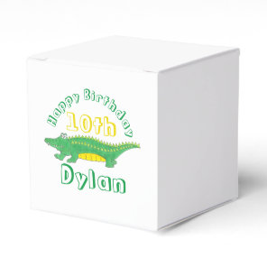 Happy Birthday Yellow Green Alligator Crocodile Favor Boxes
