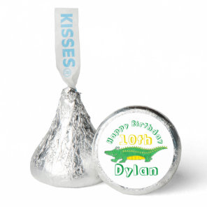 Happy Birthday Yellow Green Alligator Crocodile Hershey®'s Kisses®