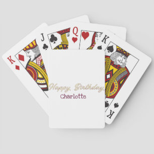 happy birthday yellow maron pastel modern trendy s poker cards