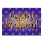 Happy Birthday Yellow Polka Dot Text Blue Bkgrd (Front Horizontal)