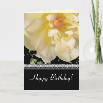 Happy Birthday Yellow Rose Your Card by profilesincolor at Zazzle