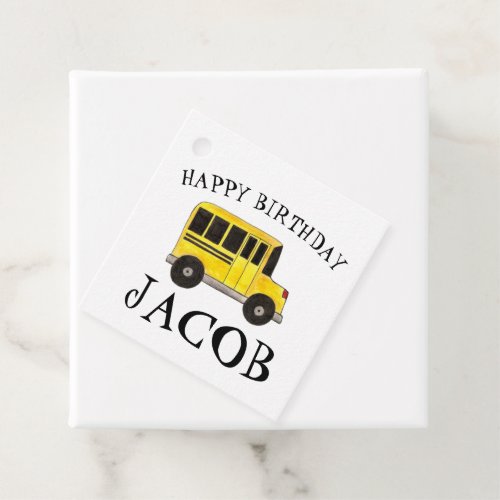 Happy Birthday Yellow School Bus Classroom Treats Favor Tags