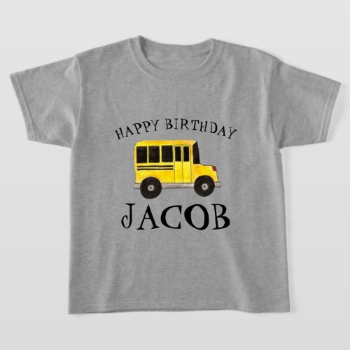 Happy Birthday Yellow School Bus Teacher Education T_Shirt