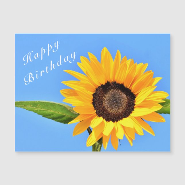 Happy Birthday - Yellow Sunflower on Blue Sky (Front)