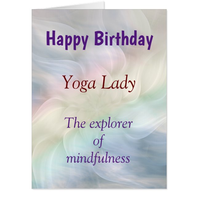 Happy Birthday Yoga Lady design Card (Front)