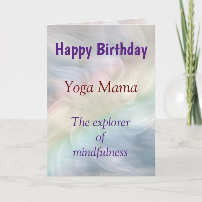 Happy Birthday Yoga Lady design Card (Front)