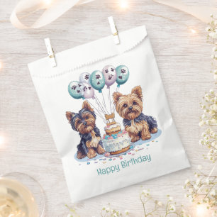 Happy Birthday Yorkie Dog Favor Bag