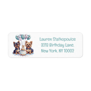 Happy Birthday Yorkie Dog Label