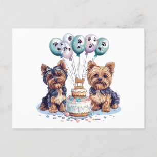 Happy Birthday Yorkie Dog Postcard