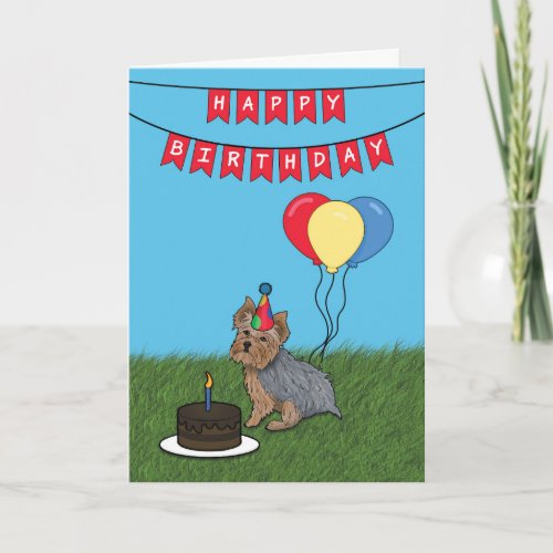 Happy Birthday Yorkshire Terrier Card