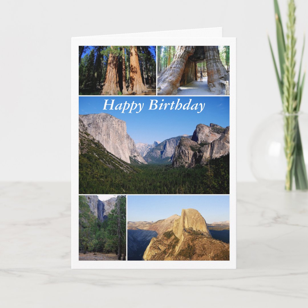 Happy Birthday, Yosemite National Park Collage Card | Zazzle