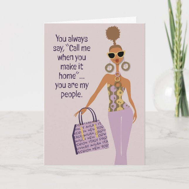 Happy Birthday - You always say "call me..." Thank You Card (Front)