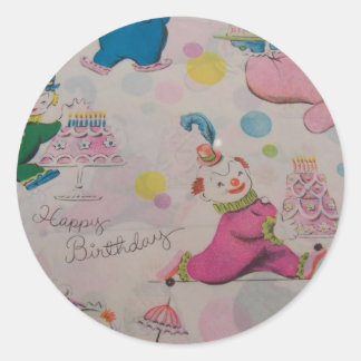 Happy Birthday You Clown Classic Round Sticker