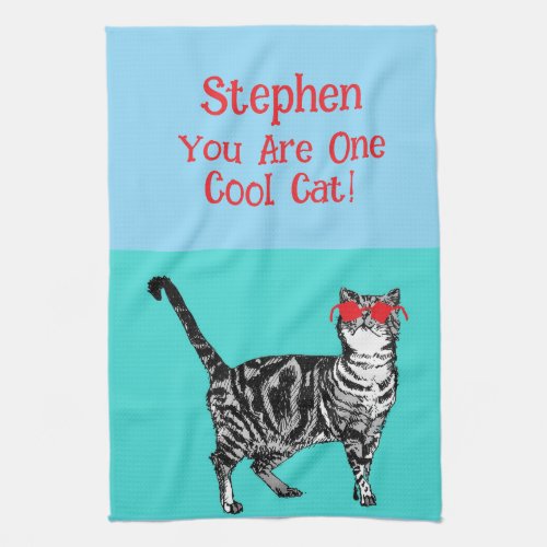 Happy Birthday You Cool Tabby Cat Mens Husband