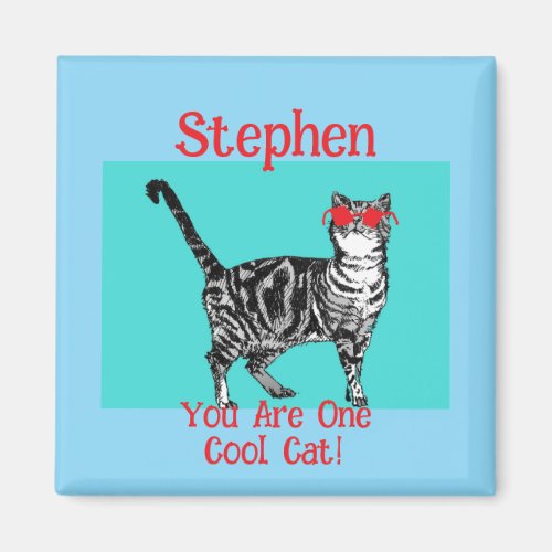 Happy Birthday You Cool Tabby Cat Mens Husband