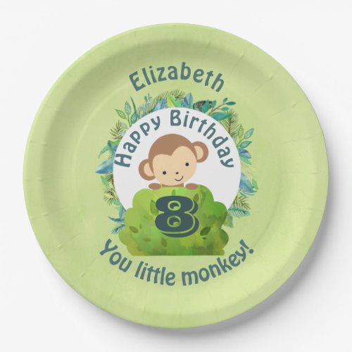 Happy Birthday You Little Monkey Personalized Paper Plates