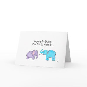 Happy Birthday You Party Animal - Elephants Card