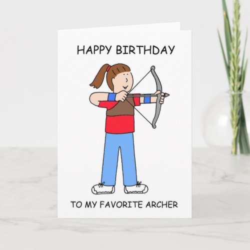Happy Birthday Young Female Archer Card